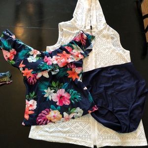 Island escape tankini and cover up
